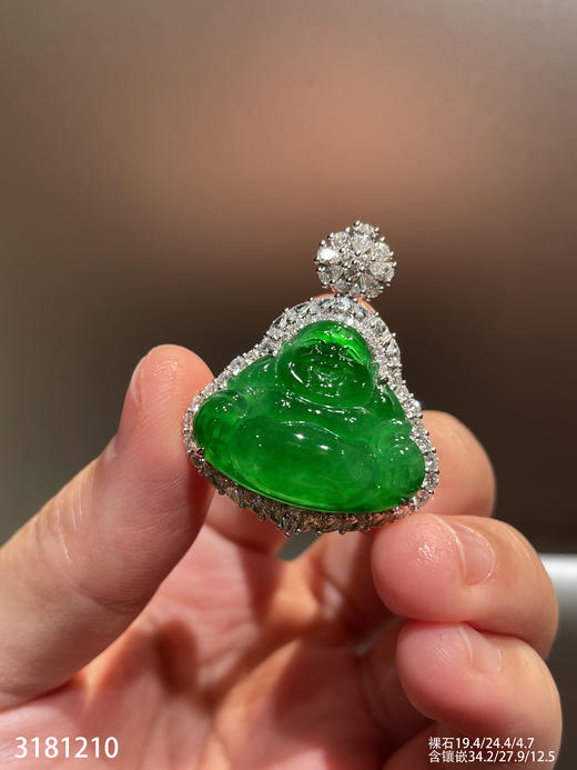 3181210，老坑高冰艳绿佛公吊坠，具体价格微信咨询 商品图2