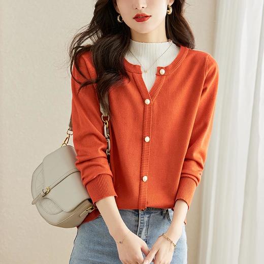 假两件撞色半高领毛衣女秋冬款百搭气质复古针织打底衫 商品图2
