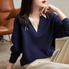 卫衣女长袖秋季衣服新款洋气韩版宽松设计感女人味v领上衣 商品缩略图1