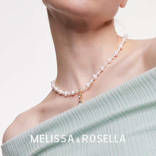 MELISSA＆ROSELLA珍爱时光蓝色锆石珍珠项链高级感宴会choker 商品图2