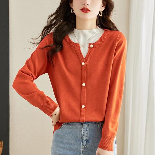 假两件撞色半高领毛衣女秋冬款百搭气质复古针织打底衫 商品图1