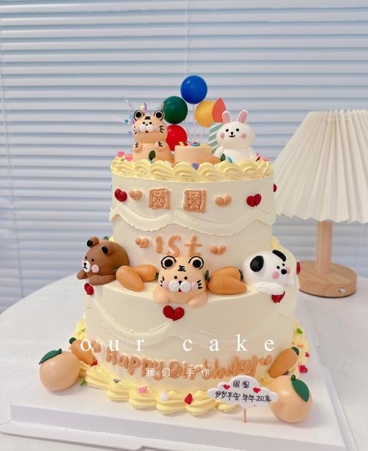 小老虎双层复古蛋糕（可换小动物/蓝色的色素偏深）-低糖处理无添加 商品图3