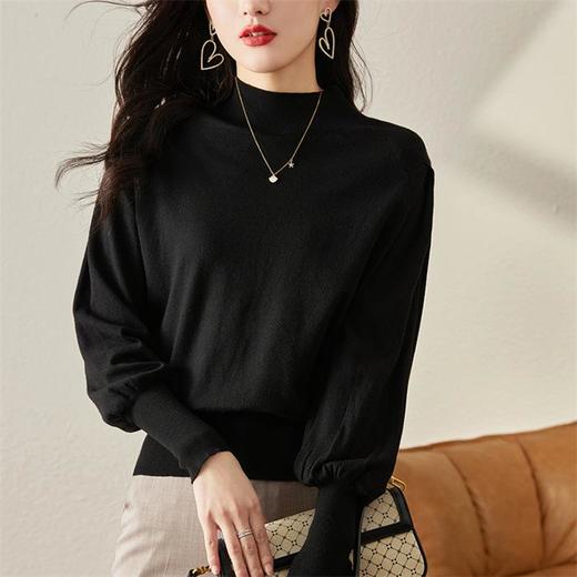 针织衫女长袖宽松内搭高领打底衫秋装百搭毛衣洋气上衣 商品图2