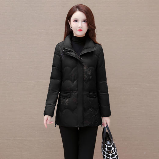 时尚宽松，洋气锈花棉衣中老年妈妈装加厚保暖棉服棉袄外套QYM-LRX-DYHD23B28-Y 商品图3