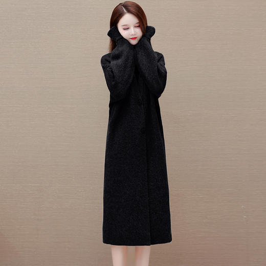 秋冬季新款，纯色中长款毛衣开衫外套女宽松休闲针织大衣QYM-XY-23LX83-Y 商品图4