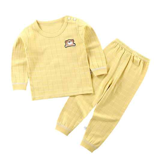 【儿童舒适肩开套装！柔软舒适】儿童内衣套装秋冬新款纯棉，男女童秋衣秋裤婴儿宝宝家居服， 新款设计 时尚可爱 适合秋冬季节穿着 男女童均可穿着lm 商品图13