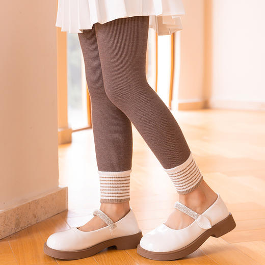 【儿童一体绒保暖裤！加绒加厚】秋冬季女童打底裤可外穿打底裤，紧身弹力 透气不闷热；加绒加厚，送走寒冷。柔软亲肤面料，娇嫩呵护 一身时尚潮范-QQ 商品图6