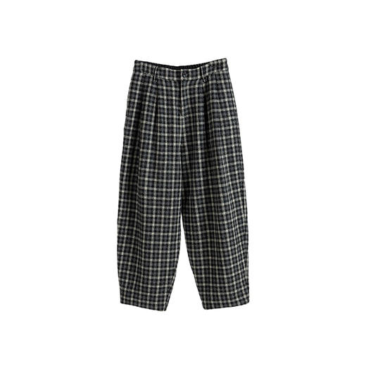 绽放801朵/美颜萝卜裤高端羊毛加厚复古格子宽松遮肉显瘦休闲裤 商品图4