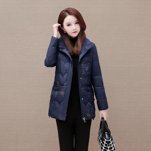 时尚宽松，洋气锈花棉衣中老年妈妈装加厚保暖棉服棉袄外套QYM-LRX-DYHD23B28-Y 商品图1