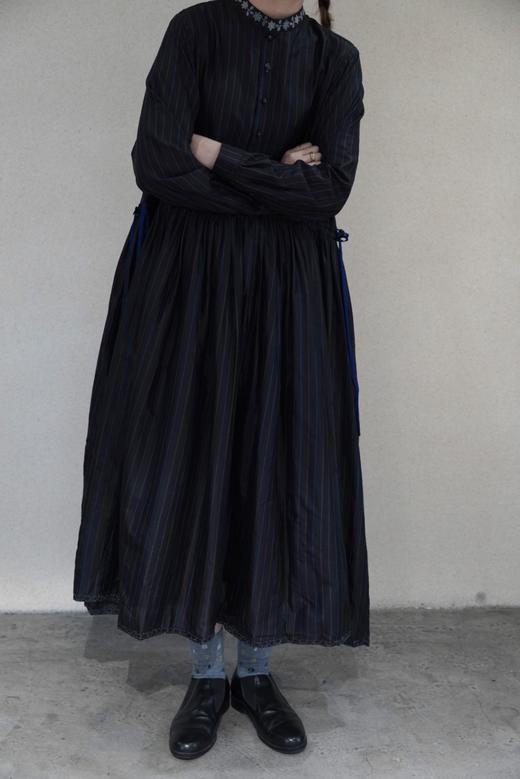 MAKU textiles｜真丝花边领长裙连衣裙 商品图0