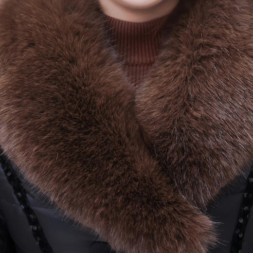 冬季新款，羽绒服女中长款妈妈装带毛领加厚白鸭绒外套QYM-LRX-YBE23830-Y 商品图3