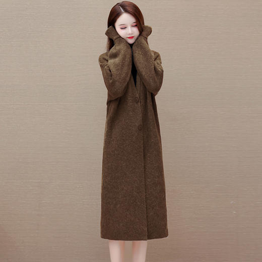 秋冬季新款，纯色中长款毛衣开衫外套女宽松休闲针织大衣QYM-XY-23LX83-Y 商品图3