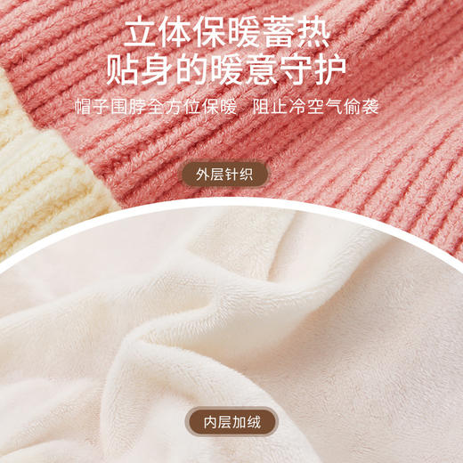 【儿童高密护耳帽】秋冬儿童护耳针织帽男女童 保暖围脖可爱加厚冬帽儿童毛线帽 商品图1