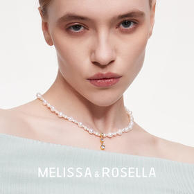 MELISSA＆ROSELLA珍爱时光蓝色锆石珍珠项链高级感宴会choker