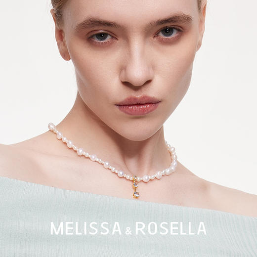 MELISSA＆ROSELLA珍爱时光蓝色锆石珍珠项链高级感宴会choker 商品图0