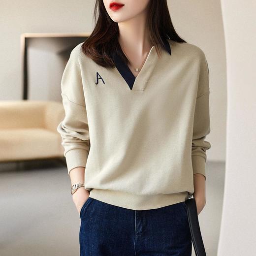 卫衣女长袖秋季衣服新款洋气韩版宽松设计感女人味v领上衣 商品图2