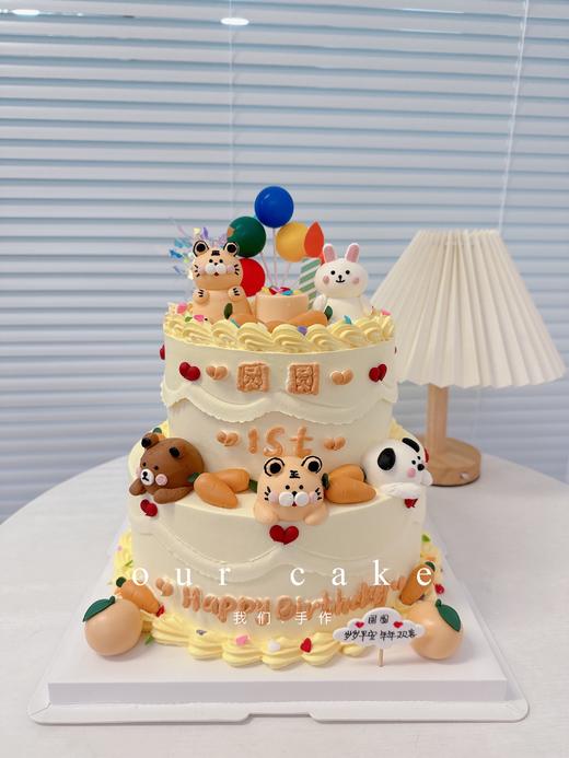 小老虎双层复古蛋糕（可换小动物/蓝色的色素偏深）-低糖处理无添加 商品图4