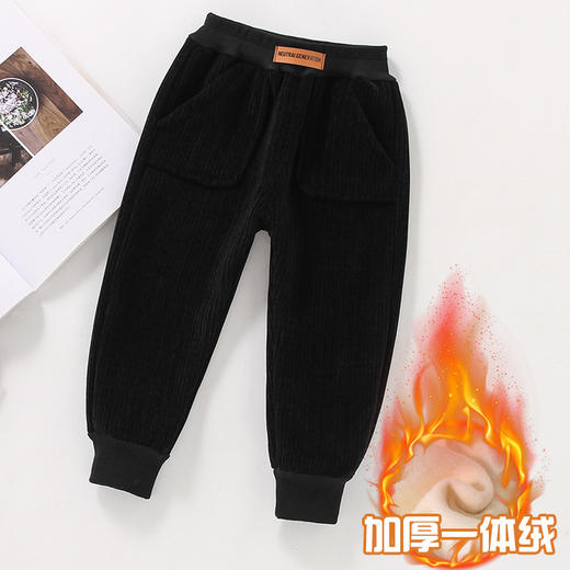 【潮款时尚休闲长裤！显瘦又舒适】儿童休闲裤秋冬一体绒裤子，冬季百搭加厚棉裤，舒适面料 挺括有型 百搭加厚棉裤lm 商品图5