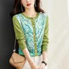 针织衫开衫女宽松秋装新款绿色长袖外套春秋时尚洋气小众上衣 商品缩略图0