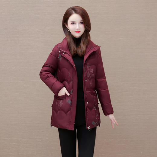 时尚宽松，洋气锈花棉衣中老年妈妈装加厚保暖棉服棉袄外套QYM-LRX-DYHD23B28-Y 商品图0