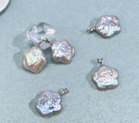 S925淡水珍珠吊坠-五角星巴洛克