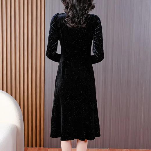 时尚复古，赫本风显瘦裙子法式蝴蝶结丝绒连衣裙AHM-yys8155 商品图3
