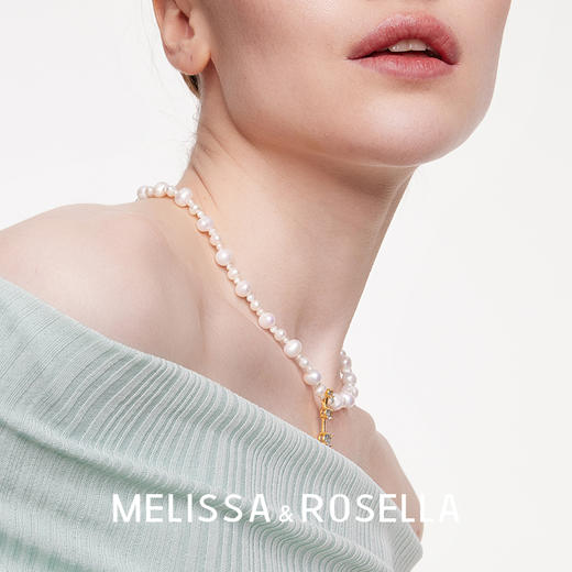 MELISSA＆ROSELLA珍爱时光蓝色锆石珍珠项链高级感宴会choker 商品图3