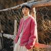 绽放902朵/小奶猫摇粒绒外套2023秋冬圆领单排扣开襟贴袋复古优雅 商品缩略图0