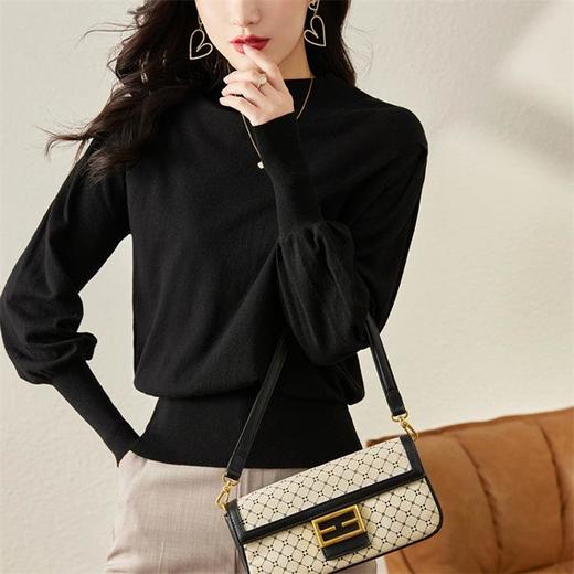 针织衫女长袖宽松内搭高领打底衫秋装百搭毛衣洋气上衣 商品图3