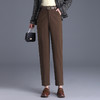 MYX-XBMY-QQ9328-L简约长款时尚毛呢锥形裤2023年秋冬款高腰休闲宽松时髦哈伦裤 商品缩略图1