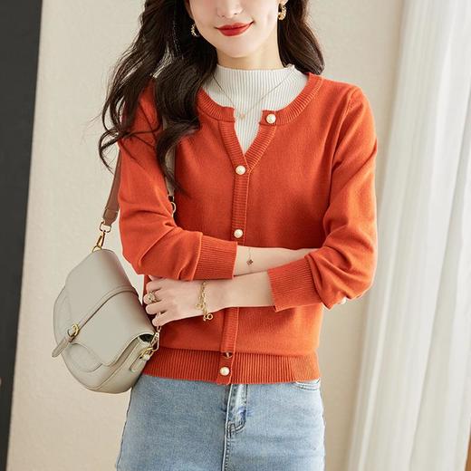假两件撞色半高领毛衣女秋冬款百搭气质复古针织打底衫 商品图0