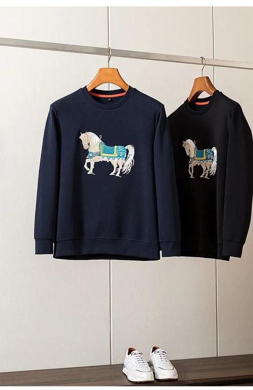 高端30W针唐三彩刺绣液氨工艺情侣卫衣 商品图0