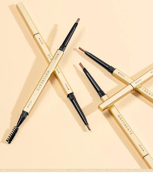 【健美创研】小金条眉笔 12.9𝙧𝙢𝙗/任选❸支 轻松打造毛流感✔️初学者、手残党福利✅0.5mm纤细三角笔芯，根根着色！✅自动旋转出芯，不易断，解放懒人削笔烦恼✅高密度旋转刷头，软硬适中 商品图1