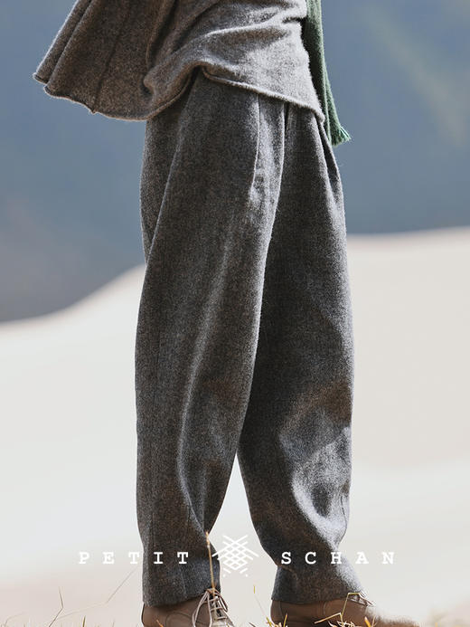 PETIT SCHAN小闪 CLO#381 British romance 英式浪漫 纯羊毛特种花式纱休闲萝卜西裤 商品图4