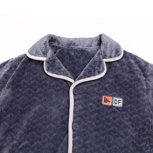 都市丽人都市锋尚生活家居男士睡衣法兰绒烂花法兰绒厚款长袖长裤类家居服套装FH31J3 商品图4