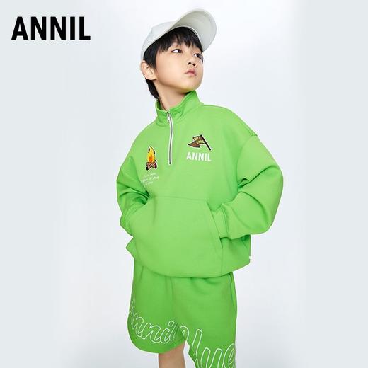 【实体店同款】男童潮流趣味半高领运动套装BLUE安奈儿童装AB331841 商品图1