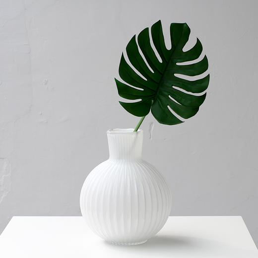 现代简约大肚透明灰玻璃花瓶手工白瓷干花插花居家装饰艺术摆件 商品图5