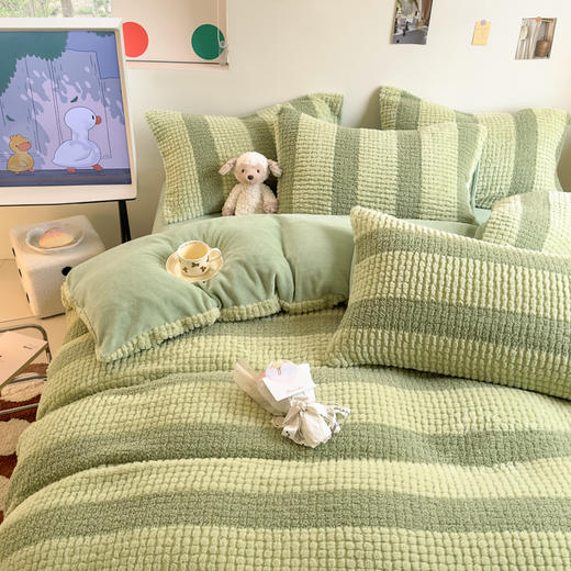 新款月亮绒提花四件套 商品图5