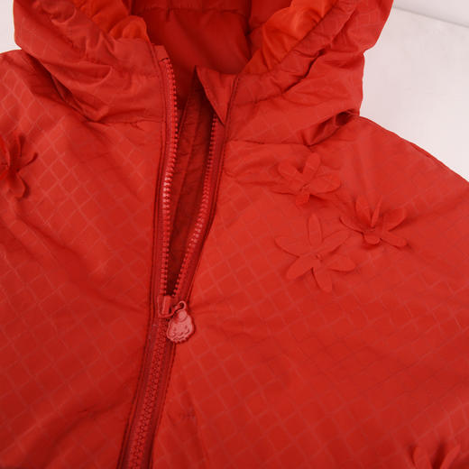 棉果果春季新品中国红女童中长款羽绒服M522102923644 商品图3