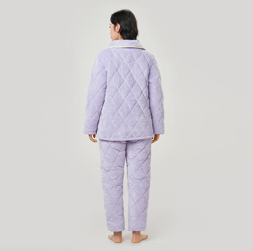 都市丽人贝贝绒夹棉女士加厚款长袖长裤类家居服套装LH31F6 商品图3