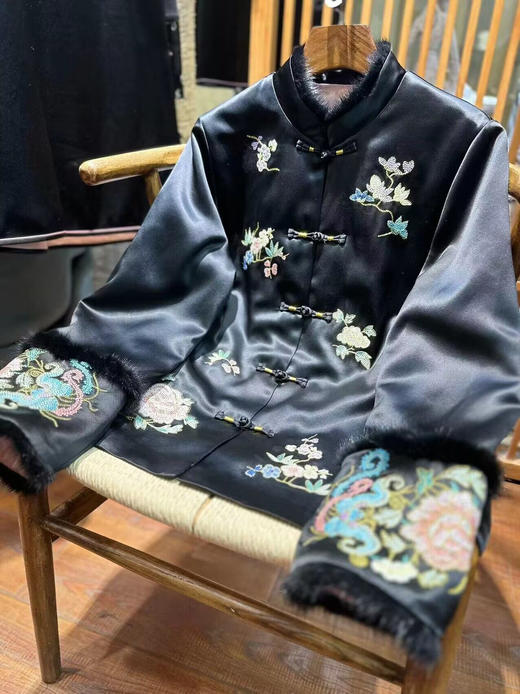 KDS醋酸棉衣中式国风夹棉外套女装盘扣复古棉袄棉服 商品图1