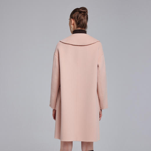 NH915斯尔丽23冬装新款气质时尚翻领装饰扣高级感显高双面呢大衣 商品图1