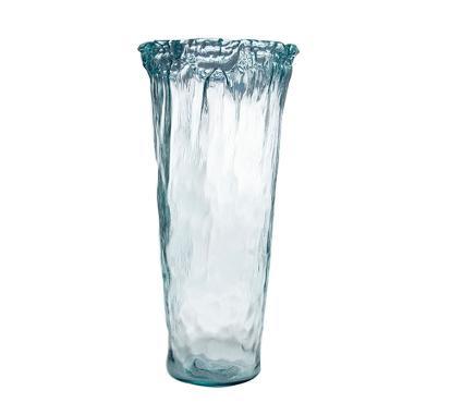 西班牙进口VSM潘多拉玻璃花瓶 褶皱纹 浅蓝 h50cm 商品图0