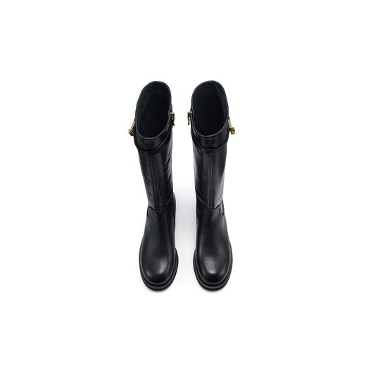 WESTORY2023年冬季新款圆头百搭骑士靴时装靴显瘦高筒靴休闲靴女S23DQ83561 商品图2