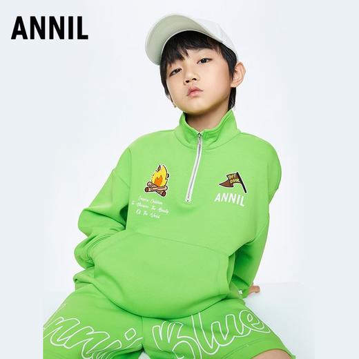 【实体店同款】男童潮流趣味半高领运动套装BLUE安奈儿童装AB331841 商品图2