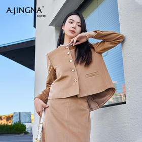 【商场同款】阿菁娜设计师款优雅毛呢短款外套A28Q107005