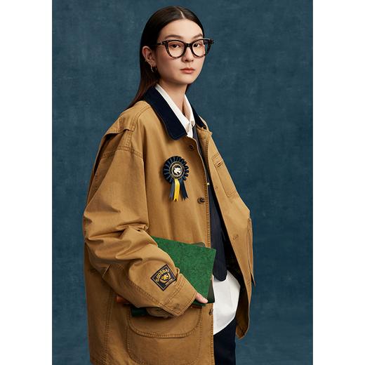 GOODBAI白鸽学院logo印花多口袋oversize工装夹克 商品图0