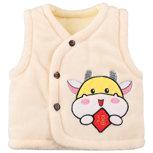 【卡通不勒脖子❗️珊瑚绒马甲】宝宝秋冬保暖背心马夹婴儿珊瑚绒马甲新生儿马甲宝宝冬季加棉小背心坎肩 商品图3