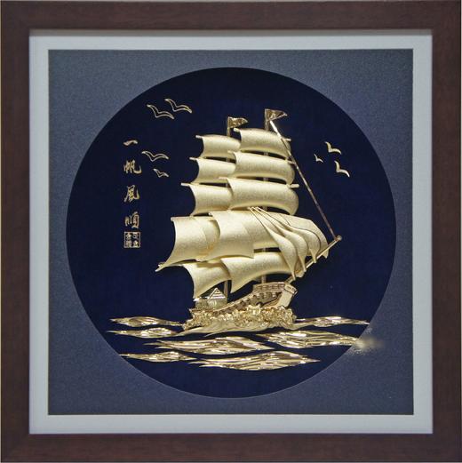 【彼达思】金箔画 新品 马到成功 五福临门 富贵花开 事事如意 连年有余 一帆风顺 富贵吉祥30cm*30cm 商品图4