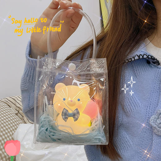 【黑夜有我陪你！让你轻松入梦】床头小夜灯甜美萌趣护眼睡觉灯，电池款呆萌蜜桃小熊台灯，微笑陪伴你入眠。方便携带 灯光柔和明亮，温暖又甜蜜 伴随你进入梦乡-QQ 商品图3